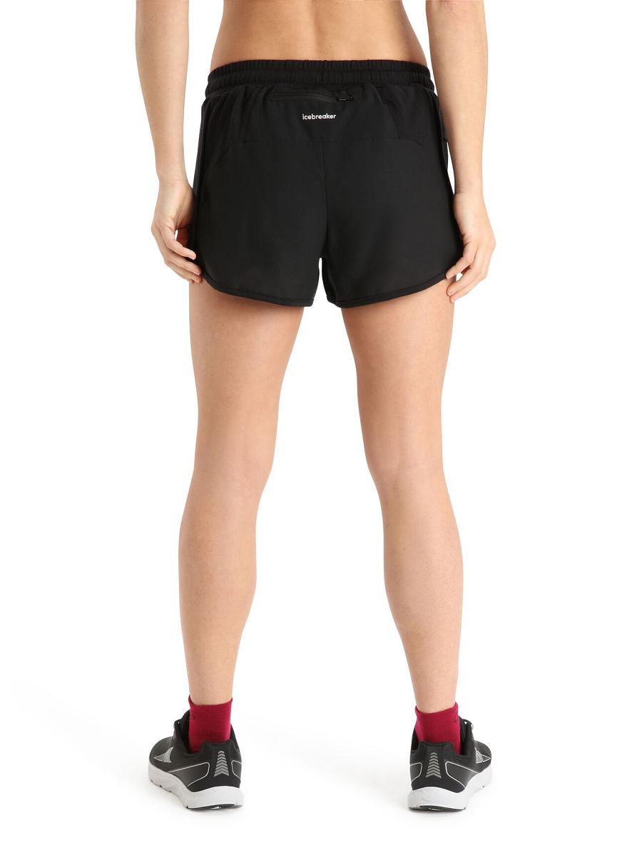 Black Icebreaker ZoneKnit™ Merino Women's Shorts | AU 1505LISH